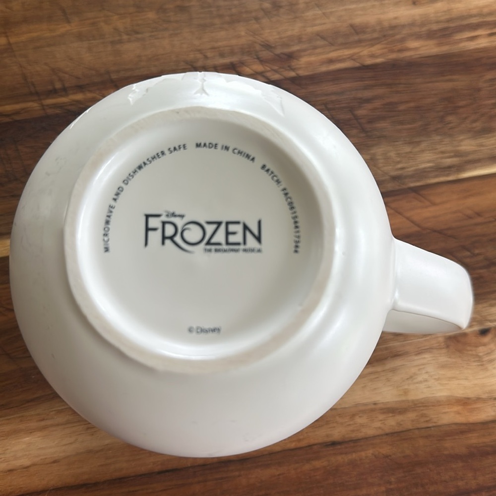 Disney Frozen The Broadway Musical” Cream Mug with Embossed Snowflake - Picture 5 of 5